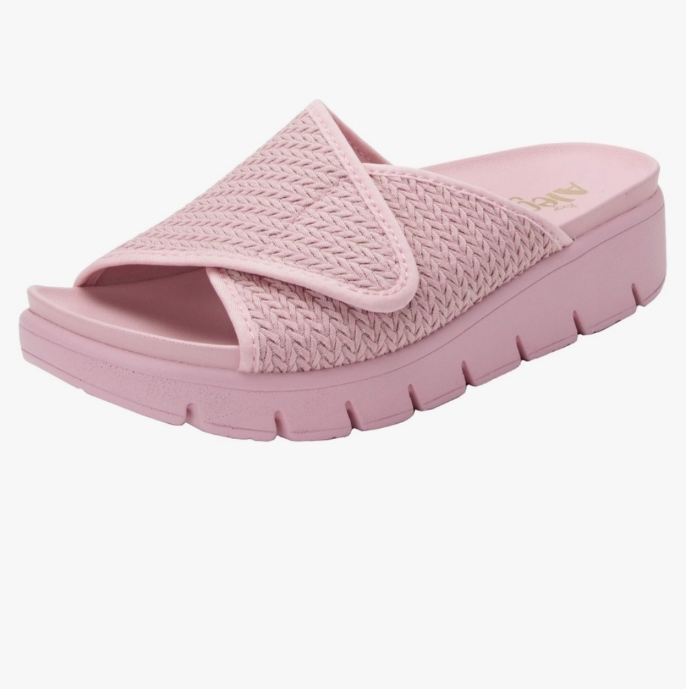 Alegria Women's Light Pink Woven Slides NWOT